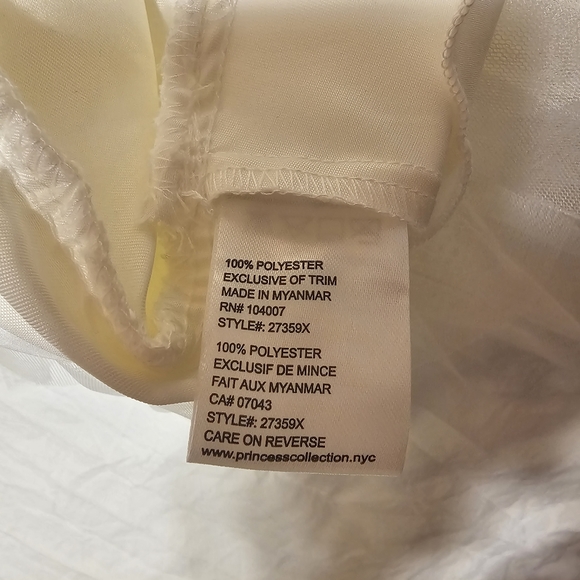 Couture Princess Light Pink Tulle Dress w/ Silver Embossed Roses & Pearl Crystal - Picture 4 of 6